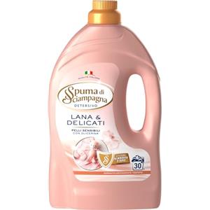 Spuma di Sciampagna - Detersivo Lavatrice Puro Lana, Formula Concentrata con Tecnologia Antinfeltrente, Igienizzante con 95% di Ingredienti Biodegradabili - 6 x 1350 ml, 29 Lavaggi