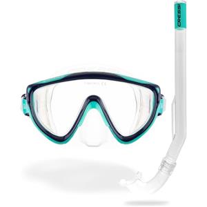 Cressi Tinetto & Mini Island Clear/Blue - Combo Set Snorkeling Junior Maschera Tinetto e Snorkel Mini Island, Trasparente/Blu, Taglia Unica