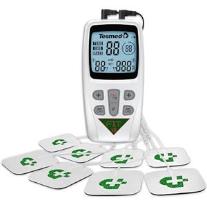 TESMED Fit 5.8 - Elettrostimolatore Muscolare 3 in 1 (EMS, TENS, Massaggio), 22 Programmi (6 Personalizzabili), per Applicazioni su Dolori Localizzati e Stimolazione di Addominali, Glutei, Pettorali