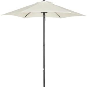 Outsunny Ombrellone da Giardino 2x2 m con Presa d'Aria, Ombrellone da Esterno con 6 Stecche in Alluminio e Poliestere 160 g/㎡, per Cortile, Terrazza e Balcone, Beige
