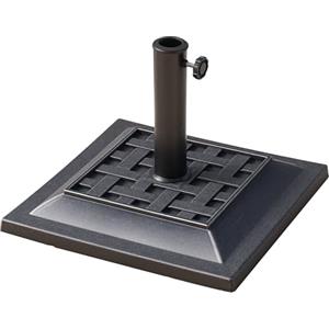 Outsunny Basamento per Ombrellone da Giardino in Resina e Acciaio in Stile Vintage, 44x44x32cm, Nero e Bronzo
