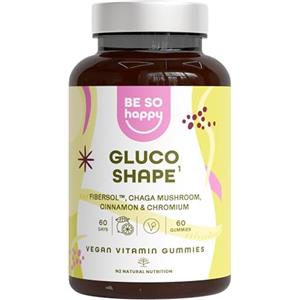 BE SO HAPPY Gluco Shape 60 Caramelle Gommose. Con Cannella di Ceylon, Chaga e Cromo, Per il Controllo dell' appetito e il Supporto digestivo, 60 Giorni. Vegane. BeSoHappy.