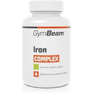 GymBeam Ferro Integratore - Iron Complex Con Zinco, Vitamina C e B9 - Supporta Produzione Globuli Rossi, Funzioni Cognitive e Metabolismo Energetico - Per Capelli, Pelle e Unghie Sane (120 cps)