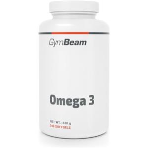 GymBeam Omega 3 Olio di Pesce in Comode Capsule, Integratore Salutare di Acidi Grassi Insaturi con Alto Contenuto di EPA e DHA, Contribuisce alla Funzione Cardiaca e Cerebrale, Vitamina E (240 cps)