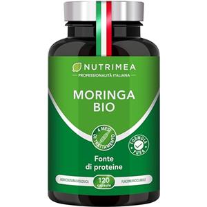 Laboratoires Nutrimea Moringa Oleifera Biologica | 310 mg | Ricca di Proteine, Vitamine e Antiossidanti | Fonte di Energia | Immunostimolante | 120 Capsule Vegane | Trattamento 4 Mesi | Nutrimea