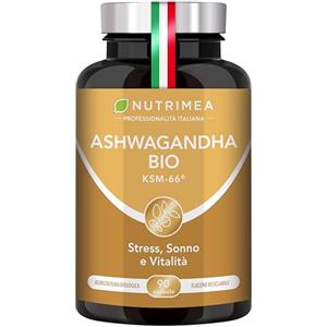 Laboratoires Nutrimea Ashwagandha Biologica KSM-66 | Con il 5% di Witanolidi | Ginseng Indiano | Stress, Mente, Sonno | Recupero Muscolare | 90 capsule