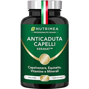 Laboratoires Nutrimea Anticaduta Capelli Nutrimea | Integratore con Keranat™, Equiseto e Capelvenere | Ricco di Biotina, Zinco e Selenio | 60 Capsule | Nutrimea