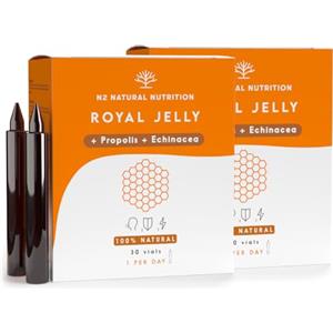 N2 Natural Nutrition Pappa Reale con Propoli, Echinacea e Vitamina C (80 mg). 60 Flaconcini. Aumenta la Vitalità, Rafforza le Difese Immunitarie di Adulti e Bambini, Riduce i Sintomi di Fatica. CE. N2 Natural Nutrition