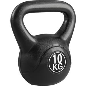 HOMCOM Kettlebell 10kg per Sport e Fitness con Base Piatta e Impugnatura, Kettlebell Pesi per Allenamento Home Gym Casa e Palestra, 25x19x28 cm, Nero