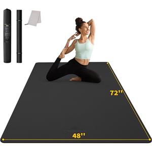 CAMBIVO Tappetino Palestra Grande 183x122cm, 6mm/8mm/10mm/12mm Yoga Mat TPE Extra Largo Antiscivolo, Materassino Pilates per Fitness Esercizi Workout Casa