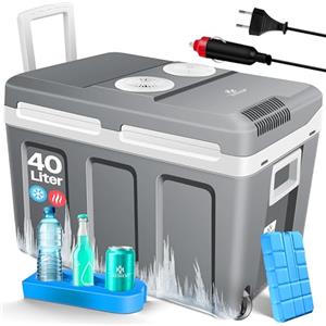 KESSER® Frigo box 40L con ruote | per mantenere il calore e il raffreddamento | frigo box termoelettrico | 12 Volt e 230 Volt| Mini frigo | Box termico per auto| incl. Pacchetti di raffreddamento