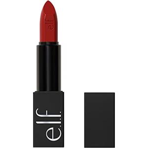 e.l.f. O Face Satin Lipstick, rossetto cremoso a lunga tenuta, nutriente e altamente pigmentato, infuso con jojoba, prodotto vegano e non testato sugli animali, Spicy