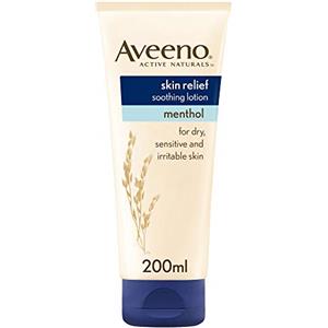 Aveeno Skin Relief Crema Corpo Idratante Lenitiva, Crema corpo con Mentolo e Avena Colloidale Prebiotica, Crema corpo idratante pelle secca e sensibile, 200 ml