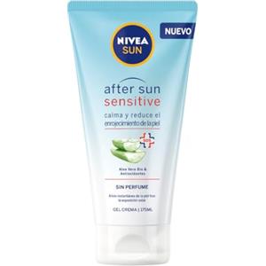 NIVEA SUN After Sun Sensitive Gel-Crema (1 x 175 ml), crema calmante con aloe vera, crema hidratante para piel sensible y con alergia al sol