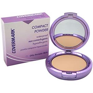Covermark Cipria Compatta Waterproof Camouflage, Compact Powder Ipoallergenica e Non Comedogenica per Pelle Grassa Acneica, Con Tea Tree Oil e Vitamina E, Colore 01, Formato 10g