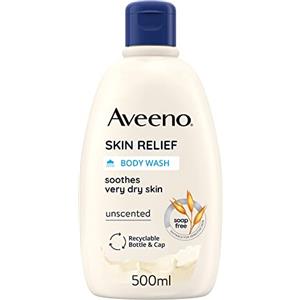 Aveeno Skin Relief Bagno Doccia, Bagnoschiuma lenitivo senza sapone e profumo, Docciaschiuma con triplo complesso di Avena, Bagnodoccia quotidiano per pelli molto secche e sensibili, 500 ml