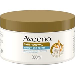 Aveeno Skin Renewal Crema Levigante, Crema corpo idratante pelle secca e ruvida con Avena Prebiotica, PHA esfoliante e Niacinamide, Body lotion per pelli sensibili e con cheratosi pilare, 300 ml