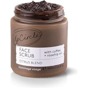 UpCircle Scrub viso al caffè - Miscela di agrumi per pelli normali e secche 100 ml - Burro di karité, cocco e olio di rosa canina - Esfoliante viso naturale e vegano per una pelle morbida e liscia