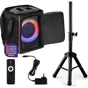 Pyle Cassa Bluetooth Potente 120 Watt, Altoparlante Bluetooth Portatile con Bassi Profondi e Alti Chiari, Speaker con Borsa e Treppiede Stereo Wireless