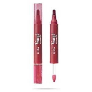 Pupa Rossetto + Gloss Labbra Vamp! Marker Duo, con Acido Ialuronico - 3 in 1 Definisce, Colora e Riempie, Contouring Labbra - Disponibile in 9 Varianti Colore (005 Cherry Granita)