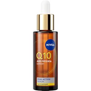 NIVEA Q10 Anti-Rughe Expert Siero Doppia Azione 30 ml, Siero viso antirughe con Coenzima Q10, Creatina e Glycostop, Skincare ad assorbimento rapido, Ideale come base make-up per tutti i tipi di pelle