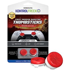 KontrolFreek FPS Freek Inferno Gommini per Controller PS5 | Rialzi Analogici Alti & Medi per PlayStation 5 & PS4 | Massima Precisione FPS | Rosso
