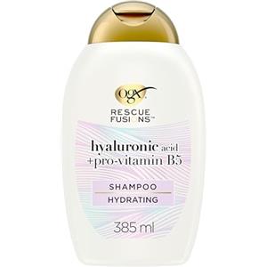 OGX Shampoo Rescue Fusions Hyaluronic Acid + Pro-Vitamin B5 385 ml, Shampo idratante e ristrutturante con Acido Ialuronico e Pro-Vitamina B5, Shampoo capelli secchi e danneggiati senza solfati
