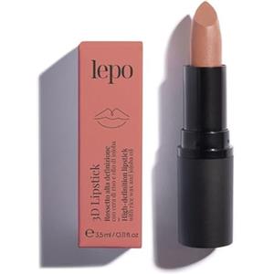 LEPO | 3D Lipstick, Rossetto Alta Definizione N. 101 Ginseng con Cera di Riso e Olio di Jojoba, Colore Intenso e Idratazione Perfetta per Labbra dall'Aspetto Tridimensionale