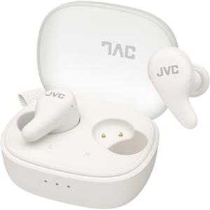 JVC HA-A23T-W - Auricolari True Wireless Gumy Premium con Cancellazione del Rumore, Bluetooth 5.4, Modalità Suono Ambientale, 26 ore di autonomia e Custodia di Ricarica Traslucida, USB-C, Bianco