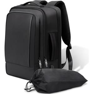 Alyvisun Zaino Bagaglio a Mano 42x30x20, Zaino Viaggio 18,9-25,2 L Espandibile, Travel Backpack con Scomparto per Laptop e Tasca per Scarpe, per Imbarco, Affari, Viaggi, Nero
