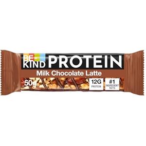 BE-KIND Protein Barretta Proteica al Cioccolato al Latte, Caffè e Arachidi, Snack Proteico senza Glutine, 12 gr di Proteine, Confezione da 12 Barrette