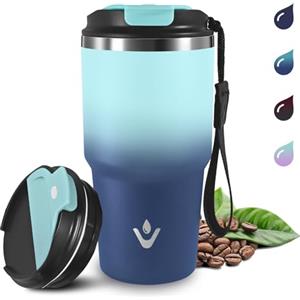 Grsta 20oz Tazza Termica, A Prova di Perdite Tumbler Termico, Termos Caffè Ermetica Portatile, Isolata Sottovuoto In Acciaio Inox, Bicchiere Termico per Bevande Calde e Fredde