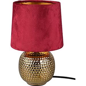 RL LIVE YOUR LIGHT Trio Lampada da tavolo Sophia base ceramica oro e paralume effetto velluto blu per comodino camera da letto adattabile anche in soggiorno come abat jour da lettura