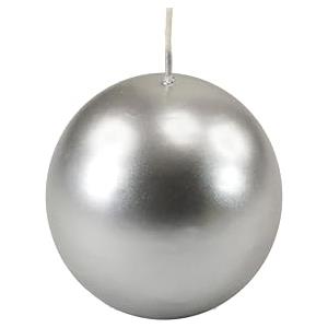 Cereria Di Giorgio - 6 Candele Sfera - Diametro 6 cm - Colore Argento - Durata 15 ore - Non profumate