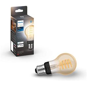 Philips Hue White Ambiance Filament A60, Lampadina a Filamento Connessa, con Bluetooth, Attacco E27, Dimmerabile, 7 W, Luce Bianca da Calda a Fredda