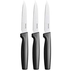 Fiskars Set di coltelli per verdure, 3 pezzi, Functional Form, Acciaio inox/Plastica, Nero, 1057563