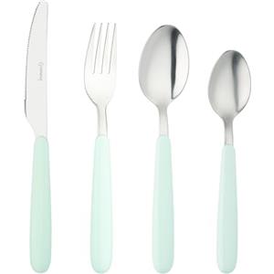 Grunwerg Bistro Posate, set da 16 pezzi, acciaio inossidabile 18/0, manico arrotondato, blu