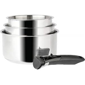 Sitram 713511 Set 3 pentole 16+18+20cm Sitramovible Arpege in acciaio inox, manico removibile-Tutte le fonti di calore compresa induzione