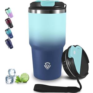 Grsta 20oz Tazza Termica, Termos Caffè Ermetica Portatile, Isolata Sottovuoto In Acciaio Inox, Bicchiere Termico per Bevande Calde e Fredde, A Prova di Perdite Tumbler Termico