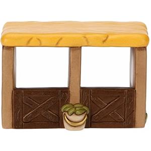 THUN - Presepe 2022 - Statuina Presepe Stalla per Cavalli in Ceramica Decorata a Mano - Linea Presepe Classico - 15x10,5x10 cm h