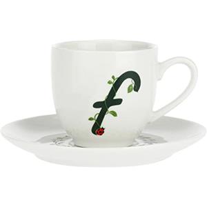 La Porcellana Bianca - Tazzina da Caffè con Piattino Lettera 'F' in Gift Box - Solotua - Arredo Casa, Tè, Caffè e Colazione - Porcellana - 90 cc