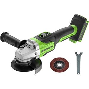 Greenworks GD24AG Smerigliatrice Angolare a Batteria con Disco da Taglio 125mm, 10500 giri/min., per Mancini o Destrorsi, SENZA Batteria 24V e Caricatore, Garanzia 3 Anni