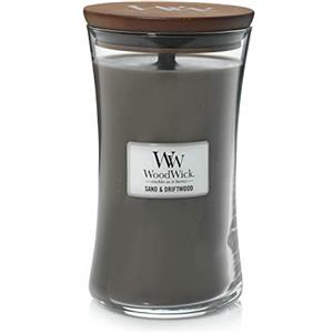 WoodWick candela grande profumata con stoppino scoppiettante | Sand & Driftwood | Durata Fino a 130 Ore