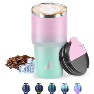 HoneyHolly Termos Caffè 600 ML, Tazza termica Riutilizzabili Prova di Perdite, Bicchiere Termico, Acciaio Inox 304, Travel Mug per Caffè Caldo e Freddo, Latte e Tè