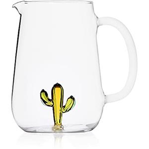 Ichendorf Milano Brocca Cactus Verde/Ambra | Collezione Desert Plants | 45 cl | Vetro Borosilicato | Fatto a Mano