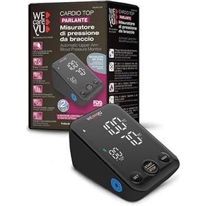 WECAREYU Misuratore Pressione da Braccio Cardio TOP con Lettura Vocale e Memorizzazione, Bracciale 22-40 cm, Rilevamento Battito Irregolare, Certificazione FDA