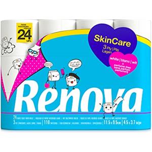 Renova SkinCare - Carta igienica a 3 strati, 24 rotoli