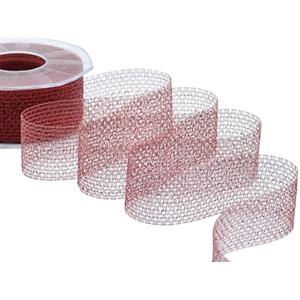 Furlanis - Rete Antares Lurex, Nastro per Decorazioni, Bomboniere, Pacchi Regalo - Rosso, 40 mm x 25 m