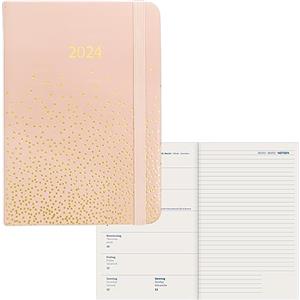 Idena 11055 - Calendario appuntamenti 2024, DIN A6, polvere scintillante, 192 pagine, 1 settimana su 1 pagina, agenda, planner settimanale