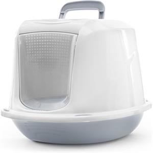 Record Arena+ Lettiera per Gatti Chiusa con Maniglia e Filtro, Blu 57 X 39,5 X 38 cm. Toilette in Plastica Design Moderno, Facile da Pulire, Made in Italy